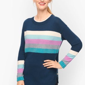 Tweed Chenille Stripe Tunic Sweater