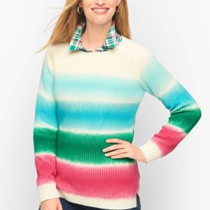 Shaker Stitch Sweater - Spray Stripe